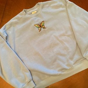COTTON:ON sweatshirt blue with embroidered butterfly